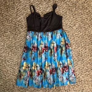 Rewind Y2K S Summer Dress Floral Lined Adjustable Straps Sundress Small